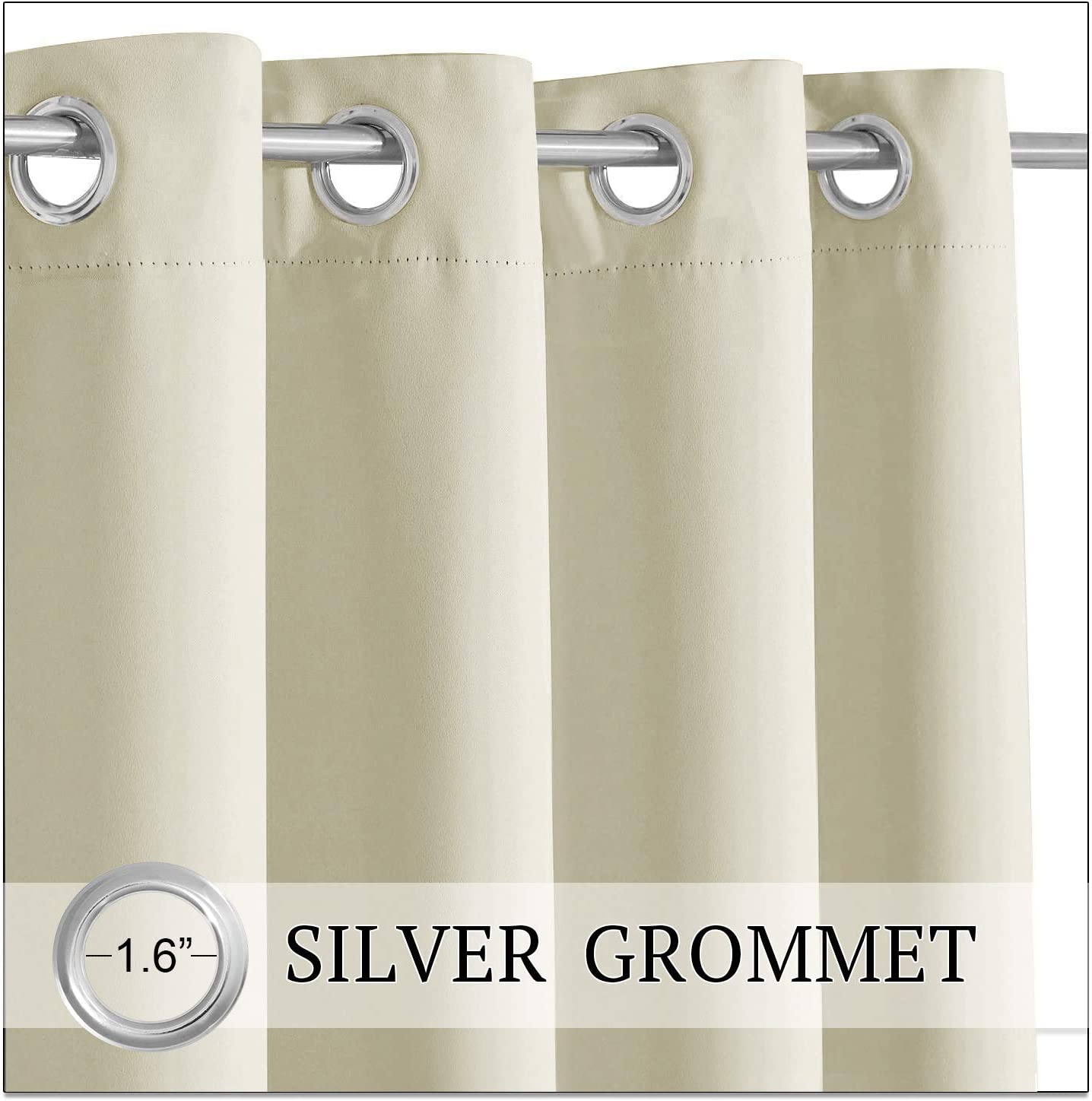 Waterproof Outdoor Curtain with Eyelets 1 Panel – UV Protection Terrace Screen Windproof & Rainproof | Sansoti
