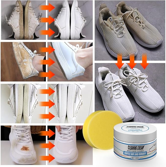 Premium Shoe Cleaning Cream – Intensively Restorative for Leather & Textile – Removes Stains and Restores Color | Sansoti