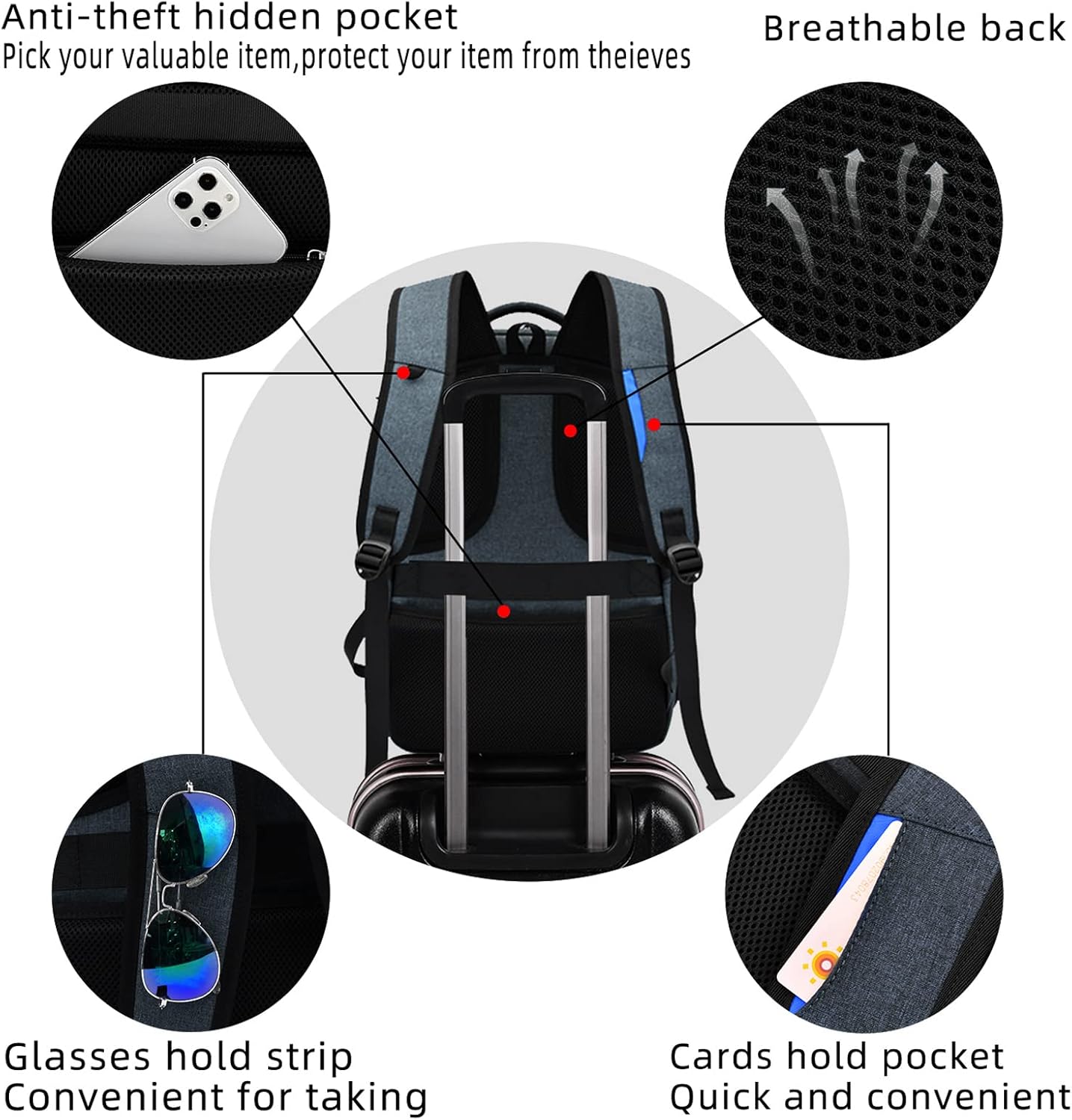 Waterdichte Laptoprugzak met USB-Oplaadpoort en Georganiseerde Vakken voor Dagelijks Werk en Reizen 33-43cm | Sansoti