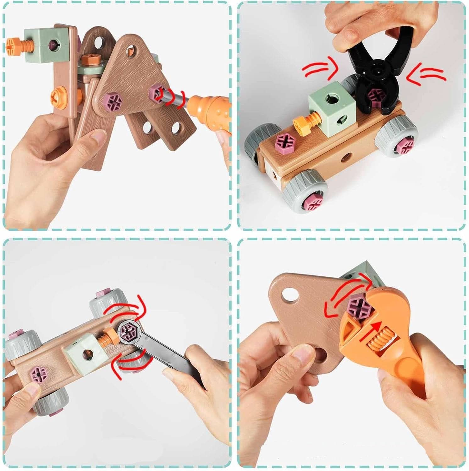Speelgoed Gereedschapset Kinderen ABS Plastic Bouwset Creatief Motoriek Rollenspel | Sansoti