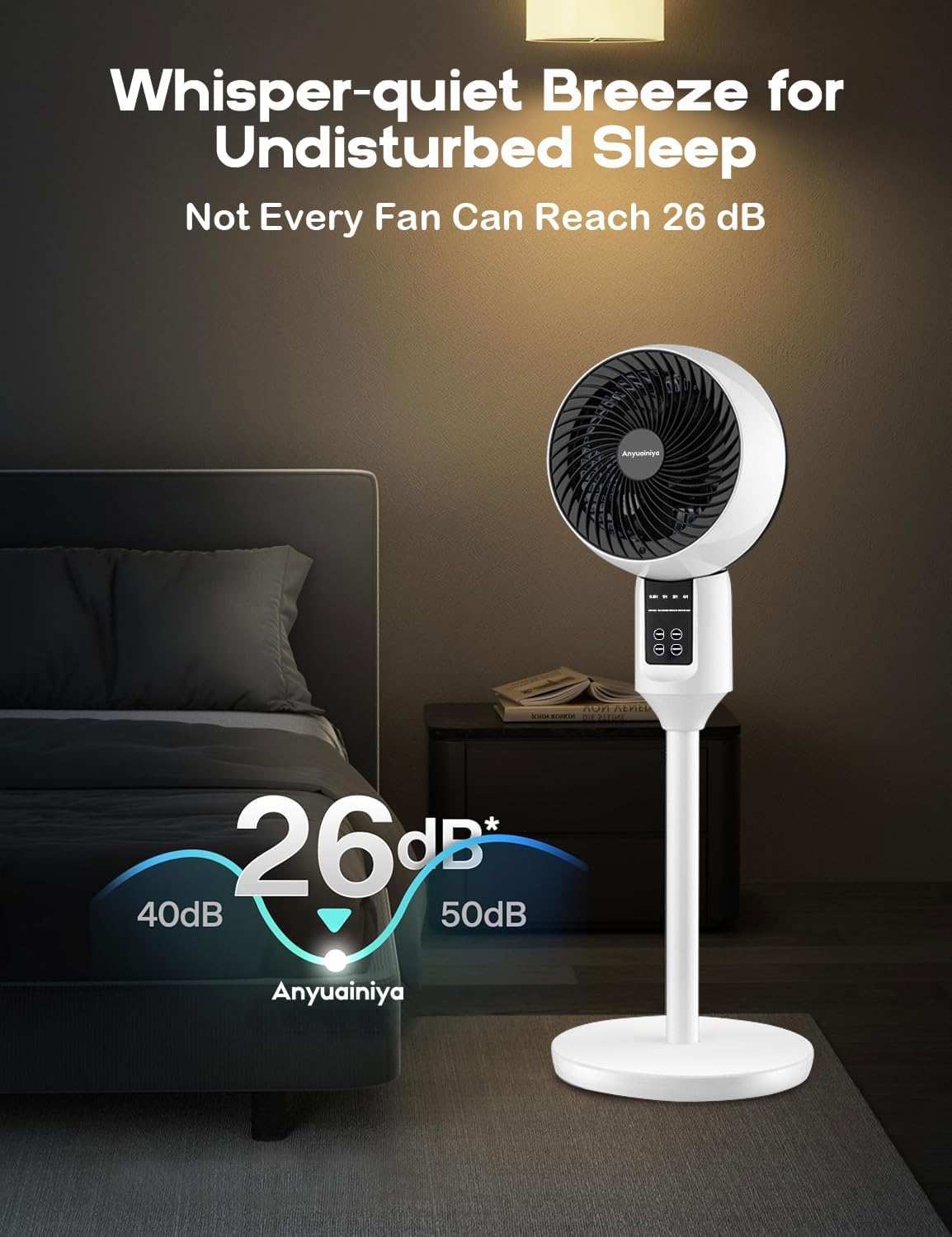 Staande Ventilator met 3D Oscillatie Afstandsbediening Stil Verstelbaar 3 Standen Timer Koeling Luchtcirculatie | Sansoti