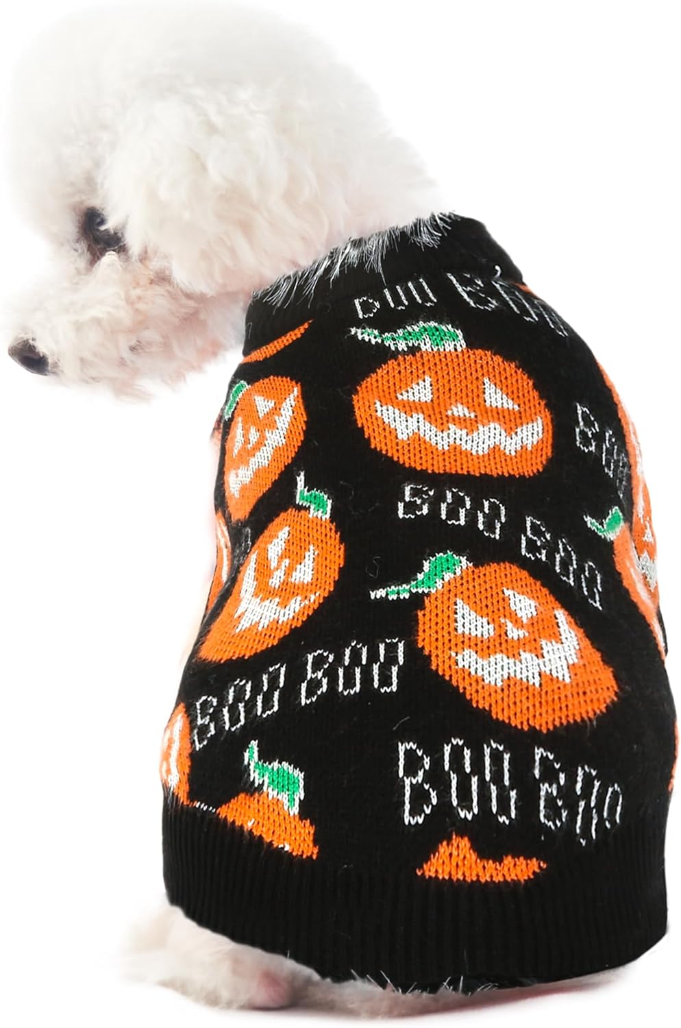 Pumpkin Pattern Knitted Pet Sweater for Dog and Cat, Halloween Winter Warm Festive Comfortable Costume | Sansoti
