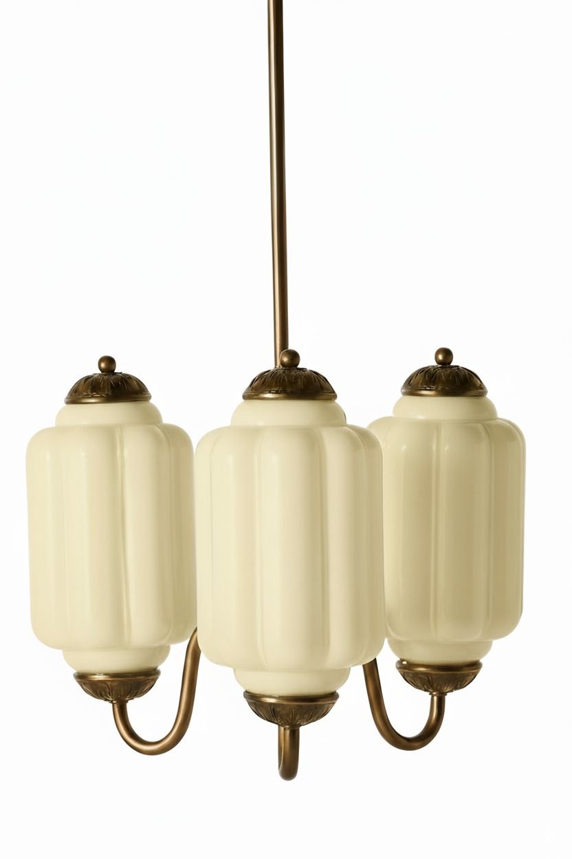 Vintage Melkglazen Hanglamp met Gegolfde Rand – Scandinavische Sfeerverlichting voor Keuken en Slaapkamer | Sansoti