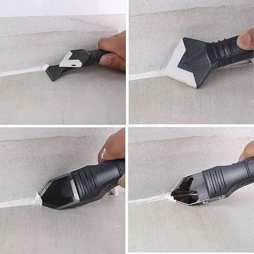 3-in-1 Grout Scraper Kit Tool Silicone Smoother Finishing Sanitary Bathroom | Sansoti