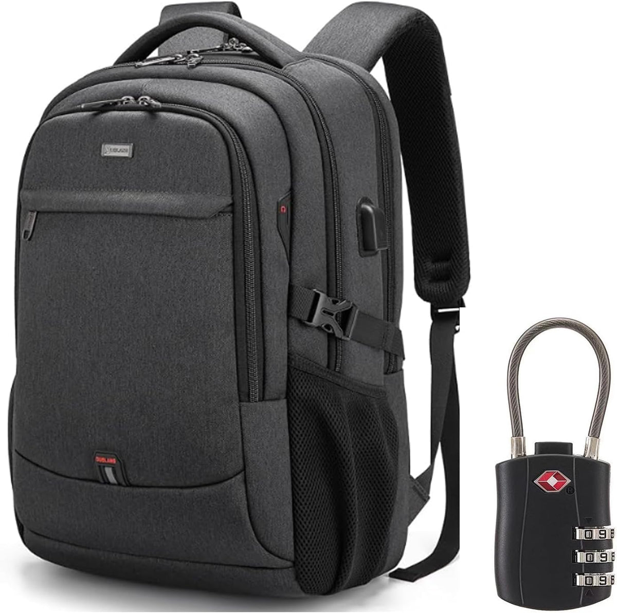 Mochila para portátil de 17 pulgadas con USB, impermeable, para viajes, trabajo y estudio, organizada y antirrobo, mochila ejecutiva | Sansoti