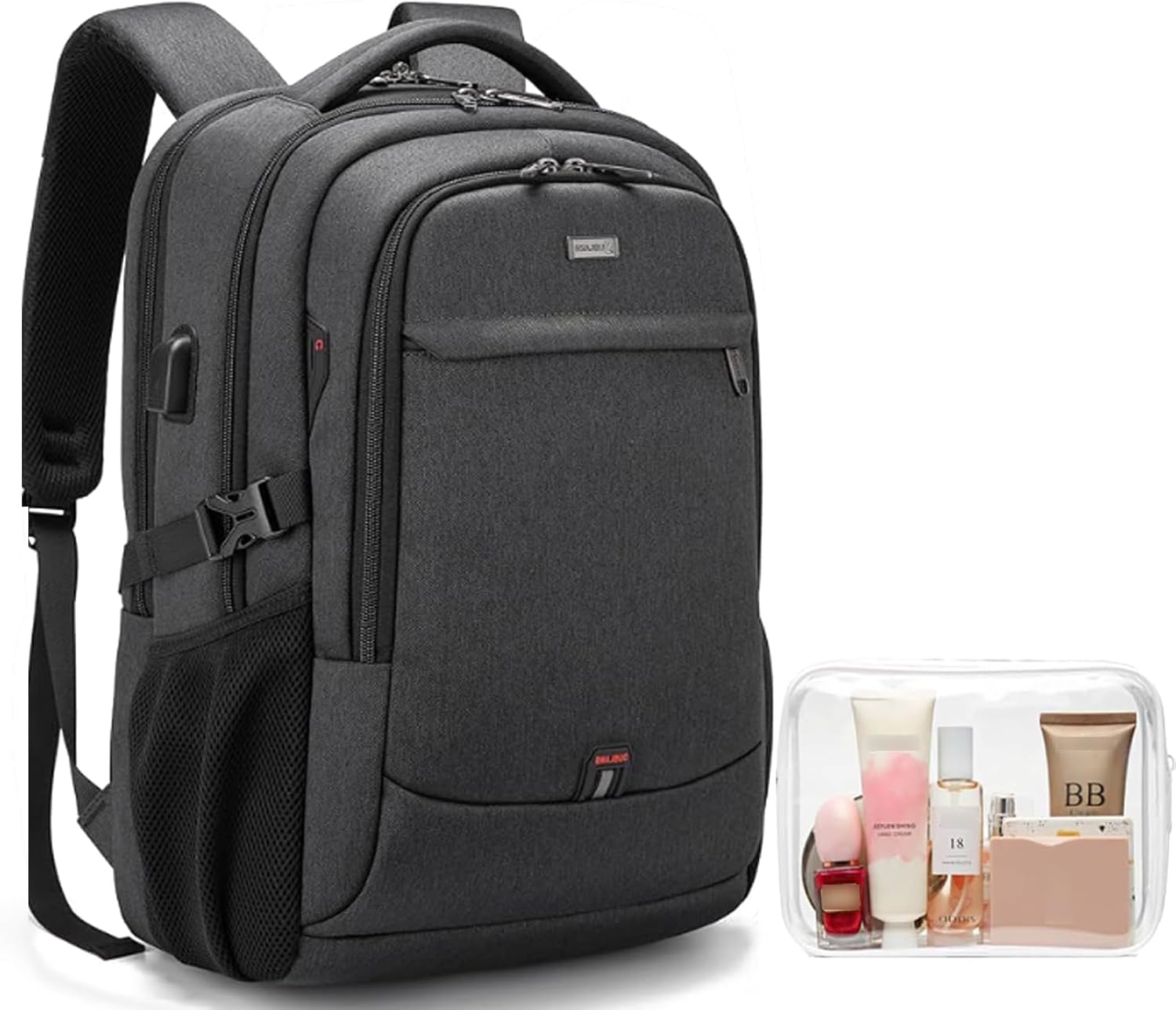 Waterdichte Laptoprugzak met USB-Oplaadpoort en Georganiseerde Vakken voor Dagelijks Werk en Reizen 33-43cm | Sansoti