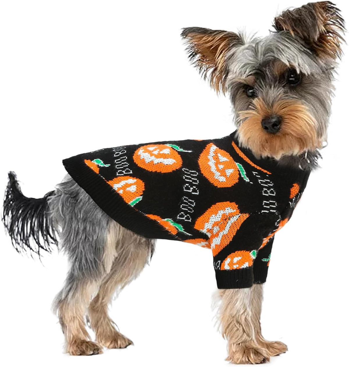 Pumpkin Pattern Knitted Pet Sweater for Dog and Cat, Halloween Winter Warm Festive Comfortable Costume | Sansoti