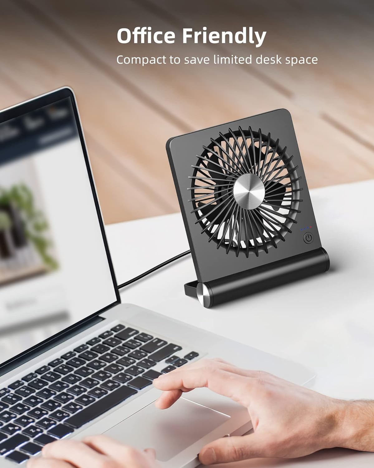 Ventilateur de Table USB 3 Vitesses Silencieux Bureau Chambre Compact Noir Mini Ventilateur Bureau Été | Restfield