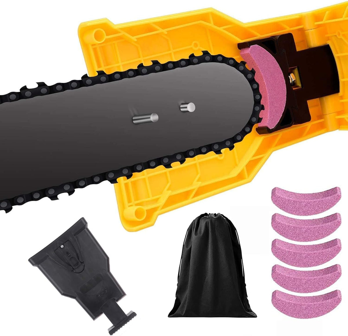 Affûteur de chaîne de tronçonneuse portable avec pierre et système de verrouillage pour lames de 14-20 pouces, outil d’extérieur | Sansoti