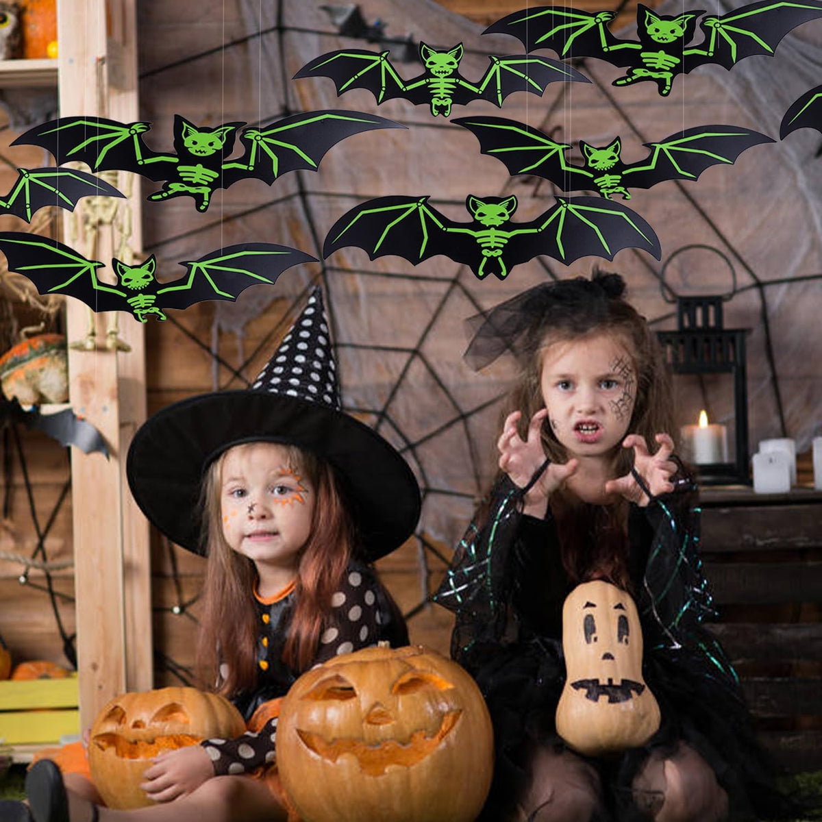 Hangende 3D Vleermuizen Glow-in-the-Dark 10 Stuks Halloween Decoratie Feest Indoor Outdoor Wanddecoratie | Sansoti