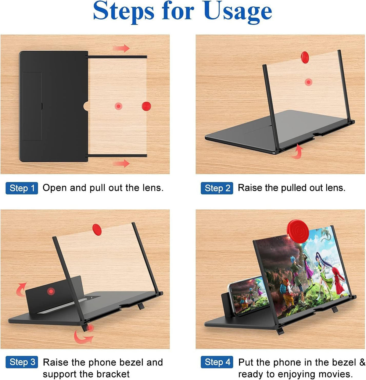 Phone Screen Magnifier 40cm HD Acrylic Lens System for Movies Series Gaming Foldable Portable Home Cinema | Sansoti