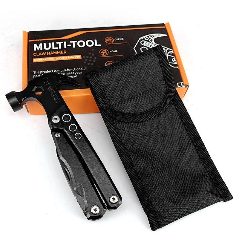 19-in-1 Multitool Hamer – Veelzijdig Gereedschap met Combinatie van Hamer, Tang, Schroevendraaier, Mes, Flesopener en 13 Extra Functies voor Camping, Klussen en Noodgevallen | Sansoti