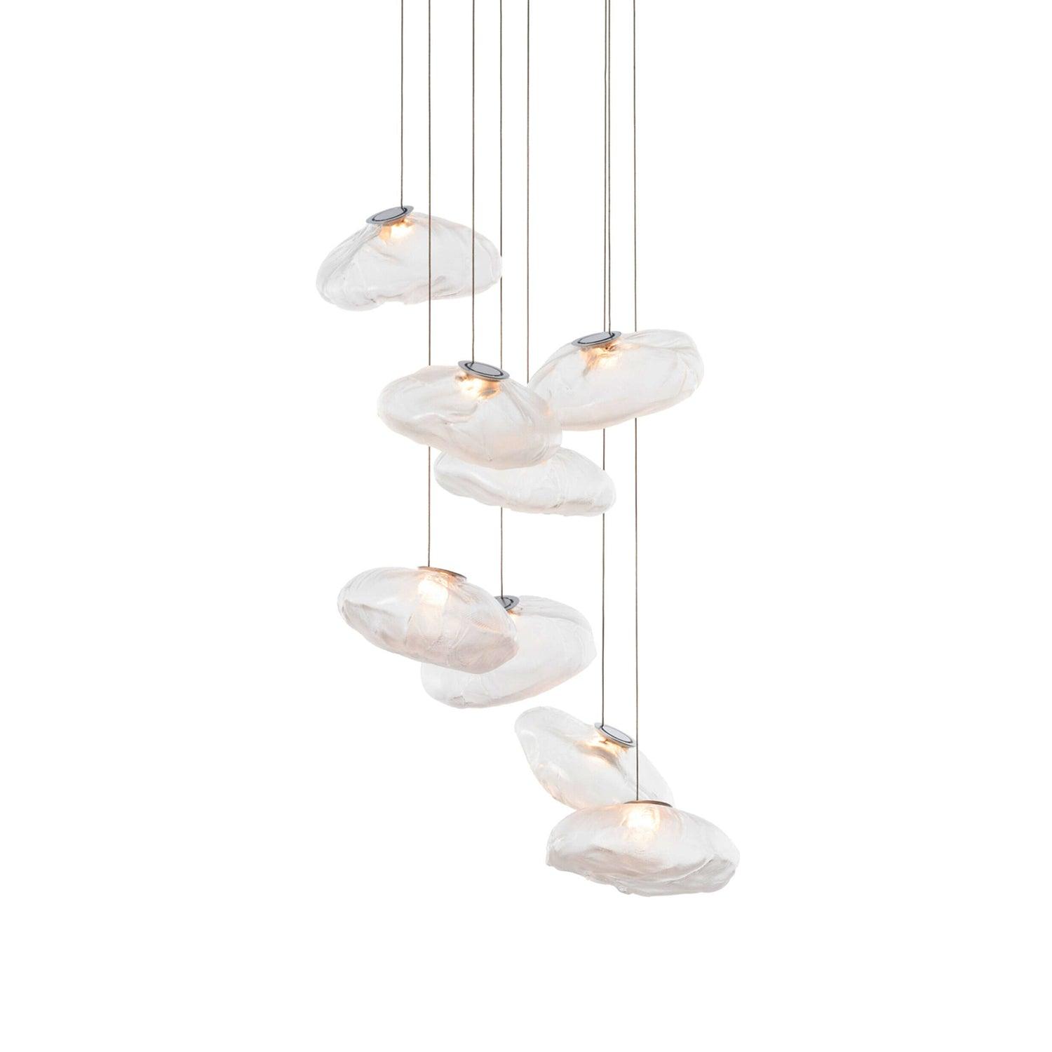 Glazen Hanglamp met Organische Textuur Transparant Rookgrijs Amber | Sansoti