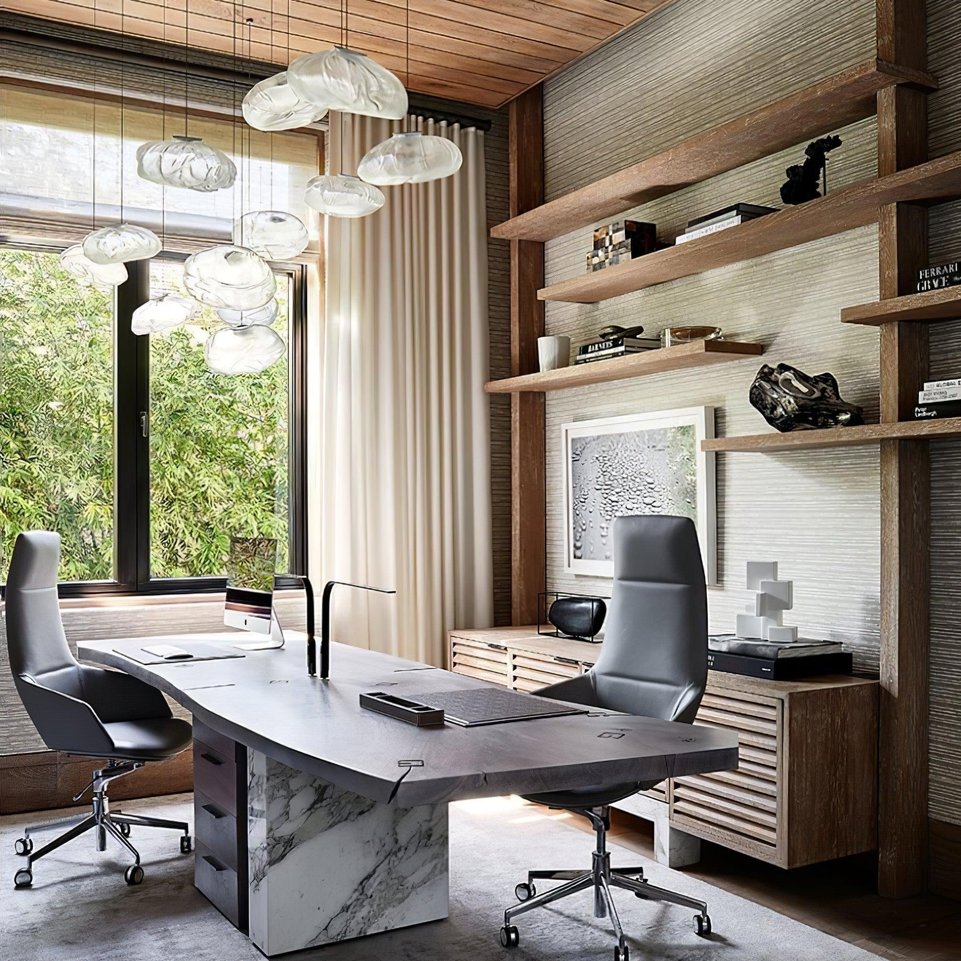 Glazen Hanglamp met Organische Textuur Transparant Rookgrijs Amber | Sansoti