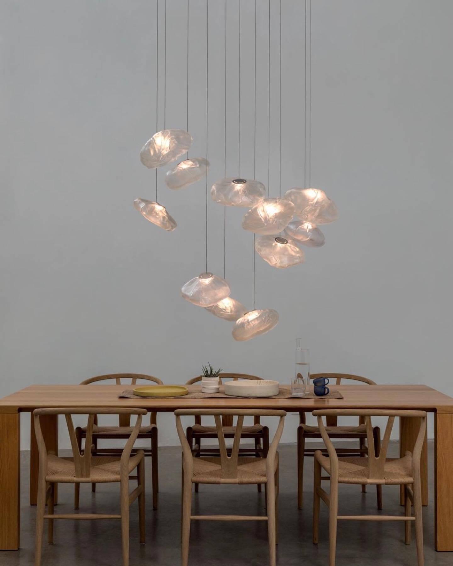 Glazen Hanglamp met Organische Textuur Transparant Rookgrijs Amber | Sansoti