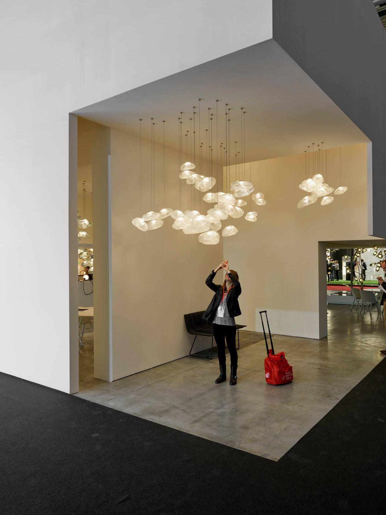 Glazen Hanglamp met Organische Textuur Transparant Rookgrijs Amber | Sansoti