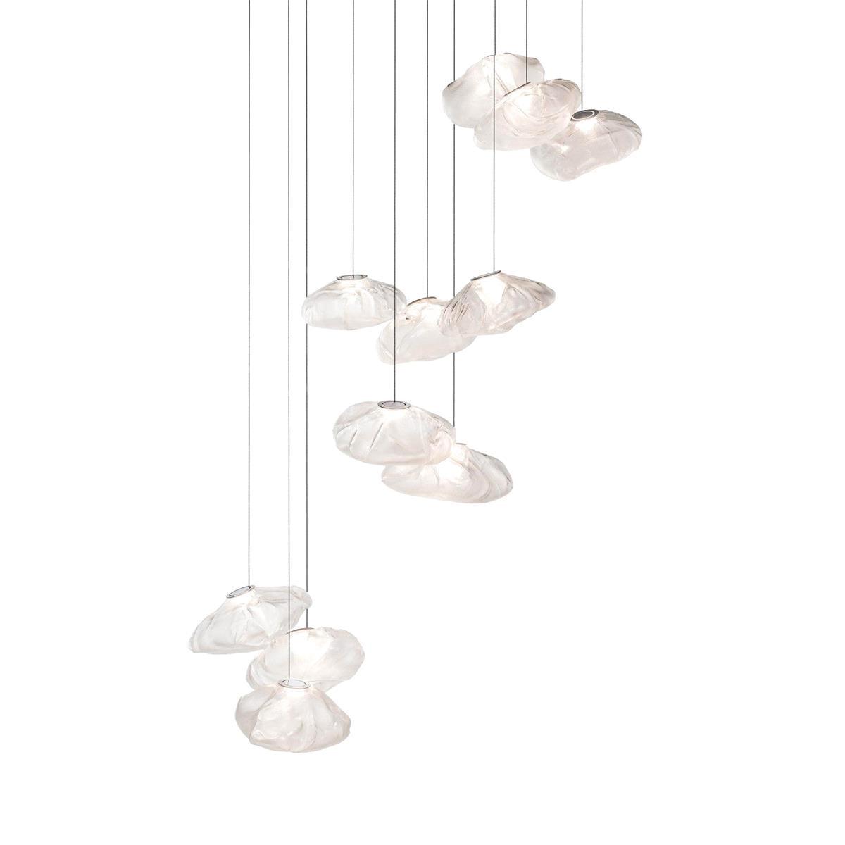 Glazen Hanglamp met Organische Textuur Transparant Rookgrijs Amber | Sansoti