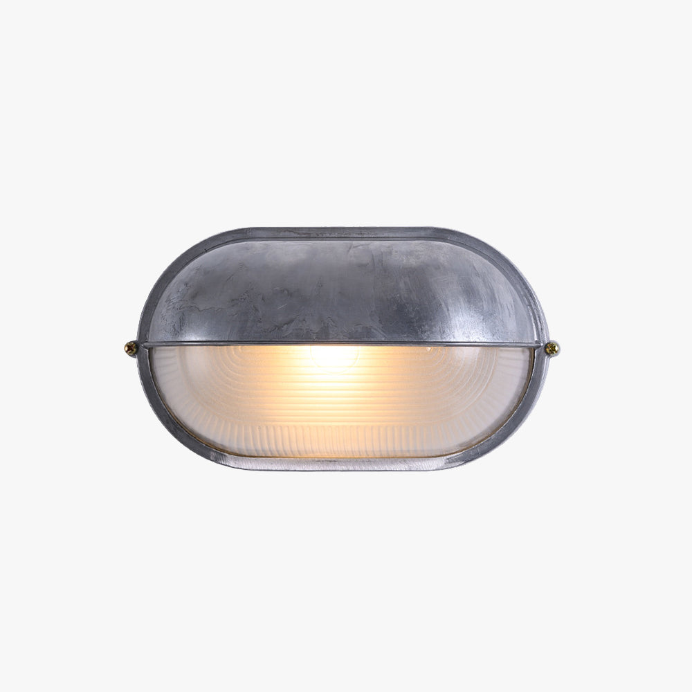 Außenwandleuchte aus Metall und Glas, wasserdicht IP65, Gold/Silber, rund/oval, für Balkon, Terrasse und Garten, stimmungsvolle Beleuchtung | Sansoti