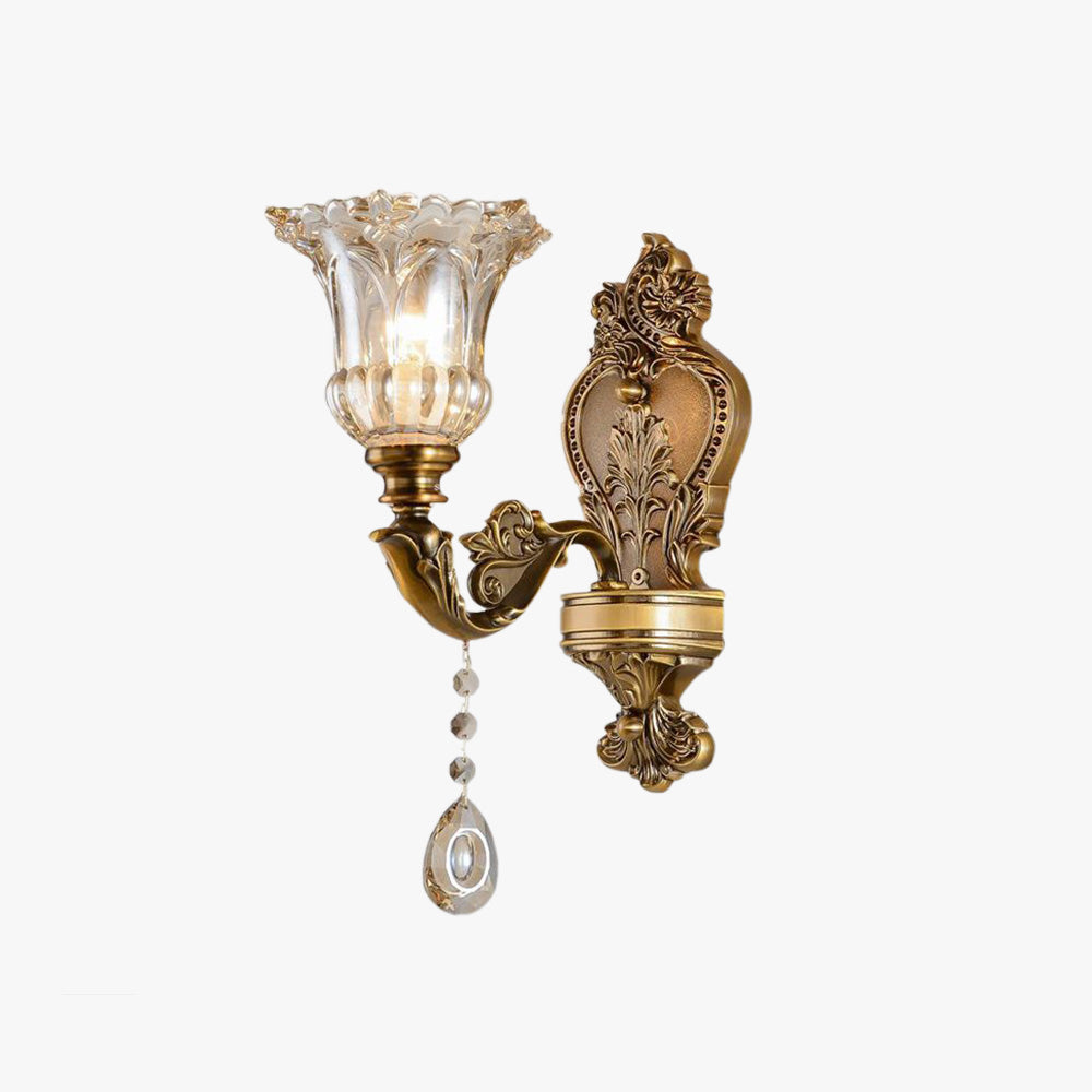 Vintage Wandlamp Goud Glas Dubbele Klassiek Warm Wit Licht Binnenwandlamp E14 Slaapkamer Woonkamer Hal Decoratief Verlichting Muurlamp | Sansoti