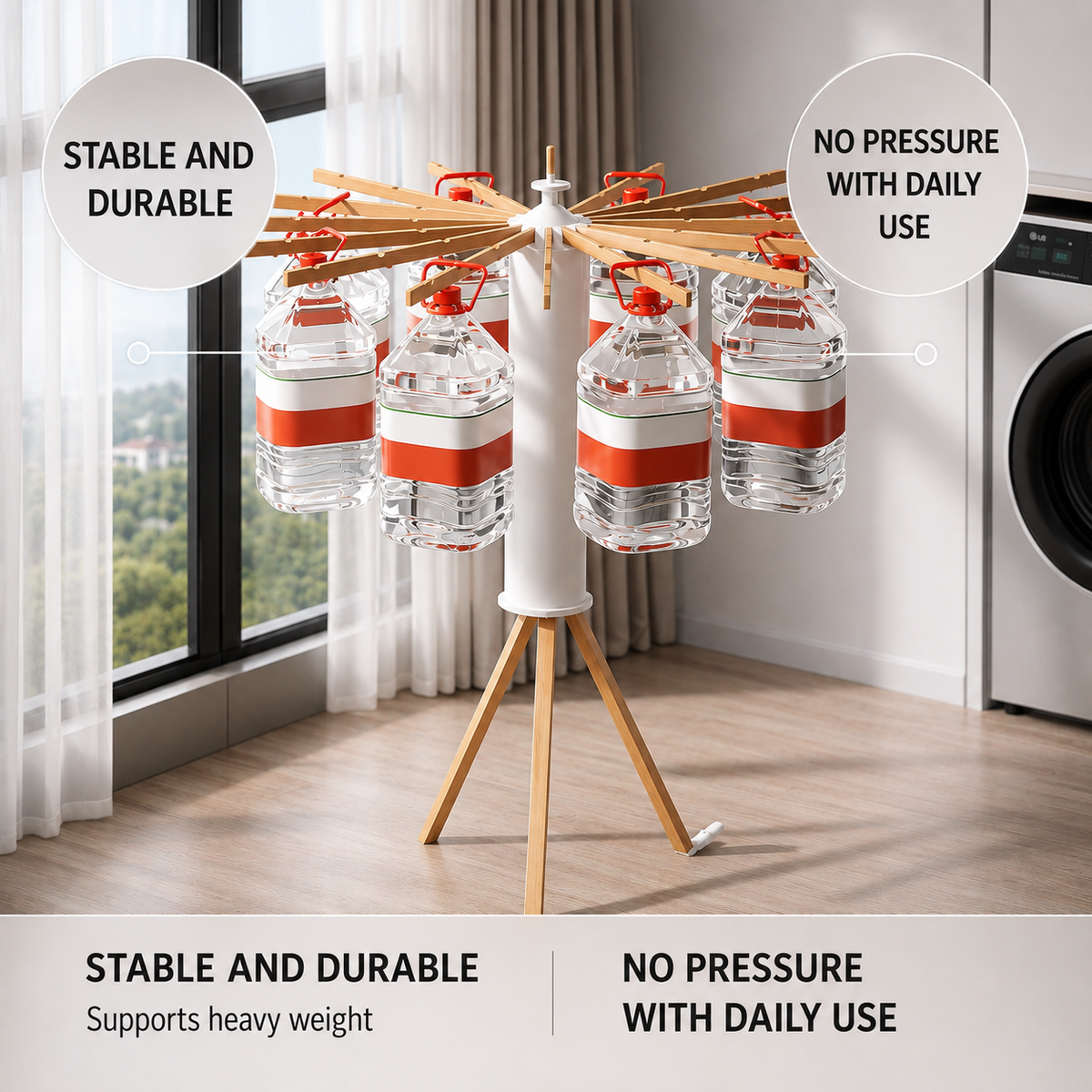 Étendoir à linge pliable en acier blanc, séchoir à linge rabattable pour intérieur et extérieur, support à linge compact en métal | Sansoti