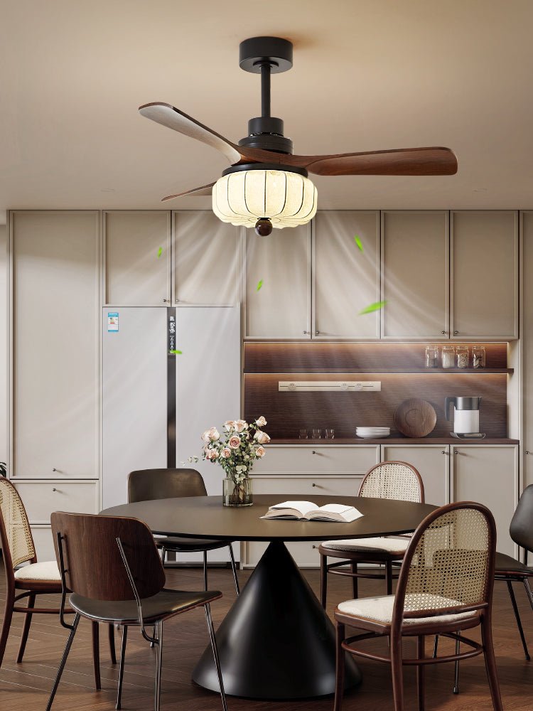 Vintage Ceiling Fan with Lighting and Remote Control – Modern Design with 6 Speeds | Sansoti