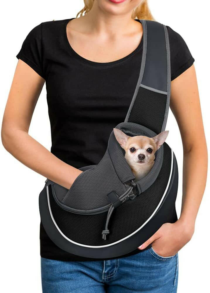 Premium Haustierträger – geräumige Tragetasche für Hunde und Katzen mit verstellbarem Schultergurt und atmungsaktivem Netzdesign | Sansoti