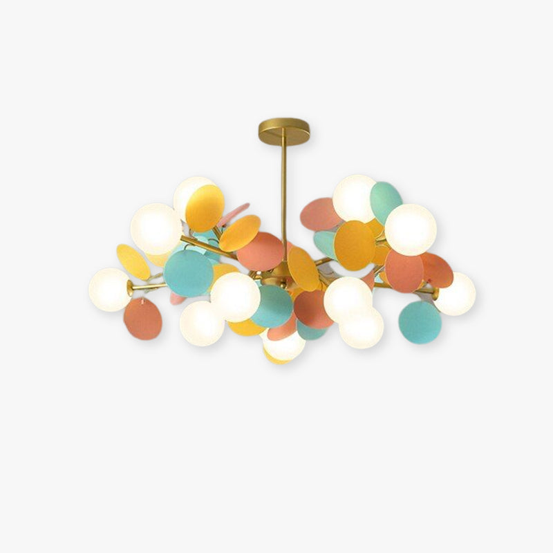 Glas-Kronleuchter mit Acryl-G9-LED-Blütenzweigen, dimmbar, drei Farben, Wohnzimmer, Esszimmer, Deckenbeleuchtung | Sansoti