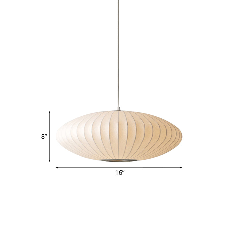 Schotelvormige Hanglamp Wit Stof 1 Lichtpunt Modern Design – Verkrijgbaar in 40 cm, 50 cm en 60 cm | Sansoti