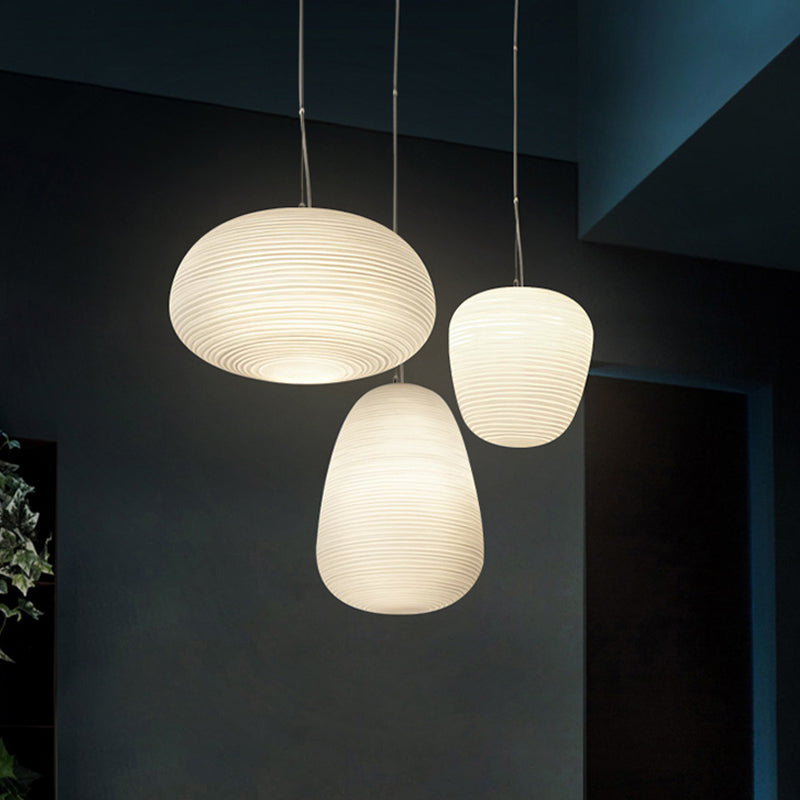 Moderne Hanglamp met Geribbeld Glas — Scandinavisch Design | Sansoti