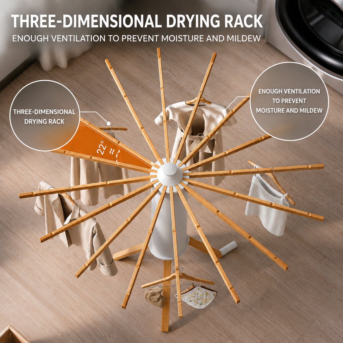 Étendoir à linge pliable en acier blanc, séchoir à linge rabattable pour intérieur et extérieur, support à linge compact en métal | Sansoti