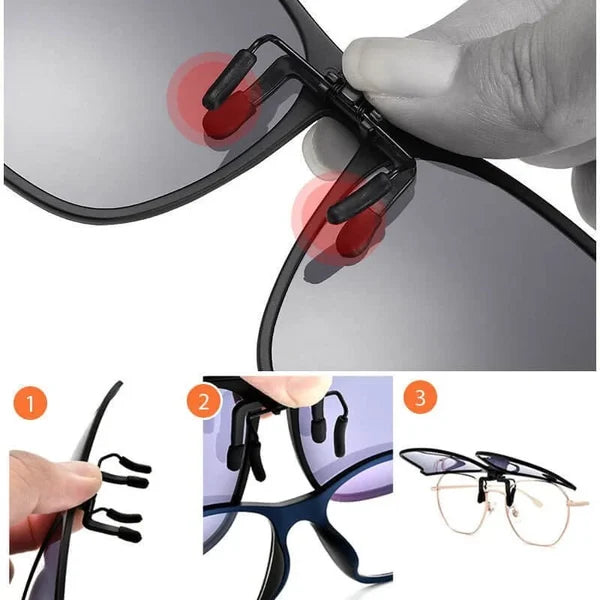 Magnetische Opzetstukjes Clip-On Zonnebril met Polariserende Lenzen UV400 Bescherming voor Brillendragers | Sansoti