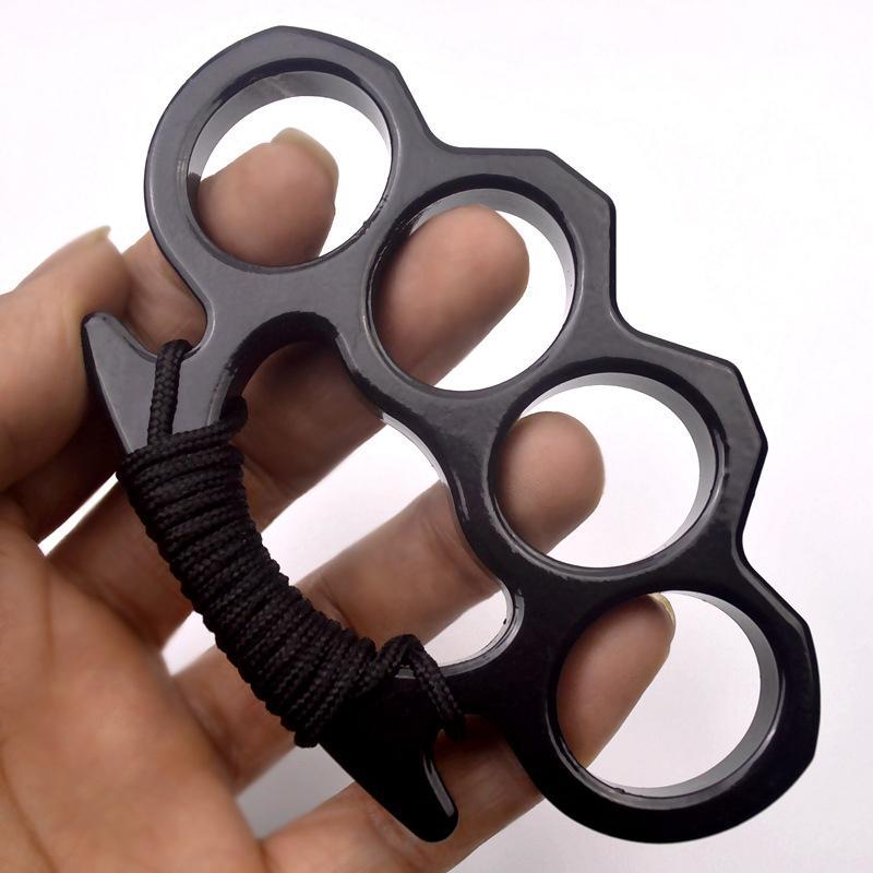 Compacte Zelfverdedigingsring van Metaal voor Noodsituaties Persoonlijke Veiligheid Zwart Zilver Vuistwapen | Sansoti