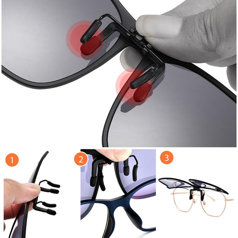 Gepolariseerde Opklapbare Zonnebril Clip-on Magnesiumlegering UV400 Pasvorm Brillen | Sansoti