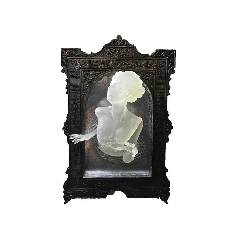 Gothic Hand Wall Decoration with Frame Border - Resin Ghost Figure with Glowing Effect for Halloween | Sansoti