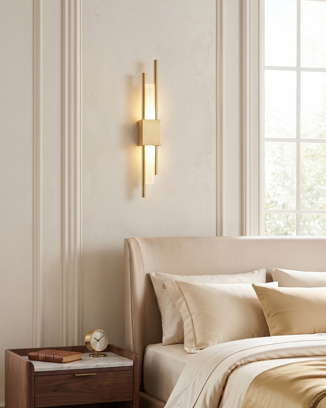 Scandinavische Minimalistische Wandlamp – Modern Verticaal Design met Gerichte LED-Verlichting – Zwart Goud | Sansoti