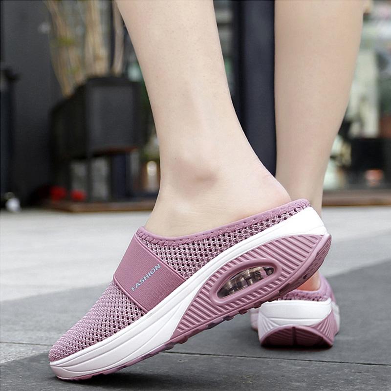 Orthopedische Pantoffels met Luchtkussen Ergonomische Instapschoenen Diabetesvoeten Ademend Mesh Extra Zacht Voetondersteuning Antislip Zool Dames Heren Indoor Outdoor Comfortschoenen | Sansoti
