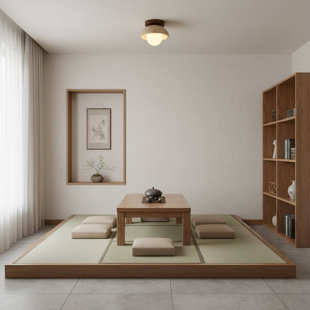 Runde Deckenlampe aus Holz G9-Fassung 15 cm Dimmbar Wand- und Deckenbeleuchtung Badezimmer Flur Schlafzimmer Wohnzimmer | Sansoti