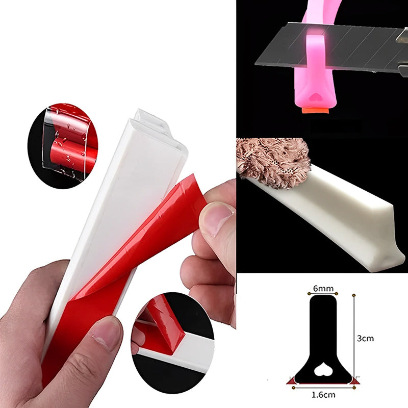 Bande coupe-eau en silicone, seuil de douche, bande de seuil pour mur de cuisine et salle de bains, joint flexible et étanche | Sansoti