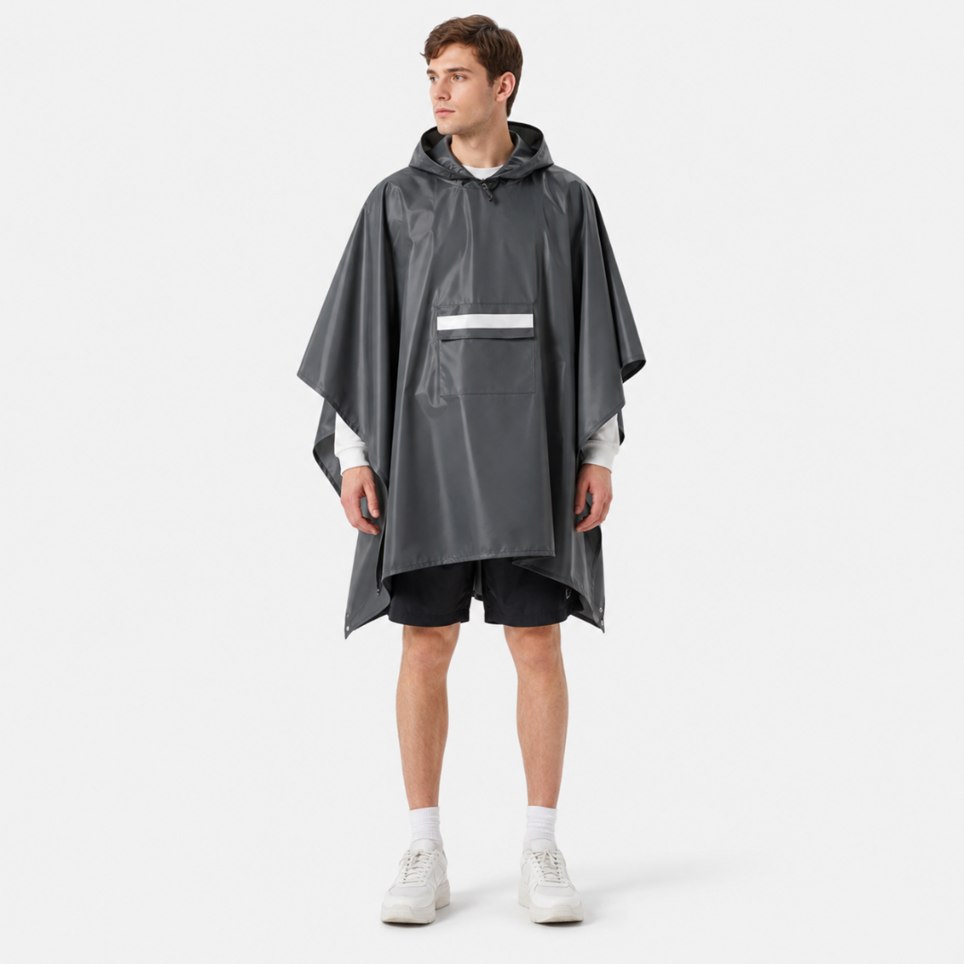 Regenponcho voor Volwassenen met Opbergtas Verstelbare Capuchon Waterafstotend Outdoor Wandelen Festival Camping | Sansoti