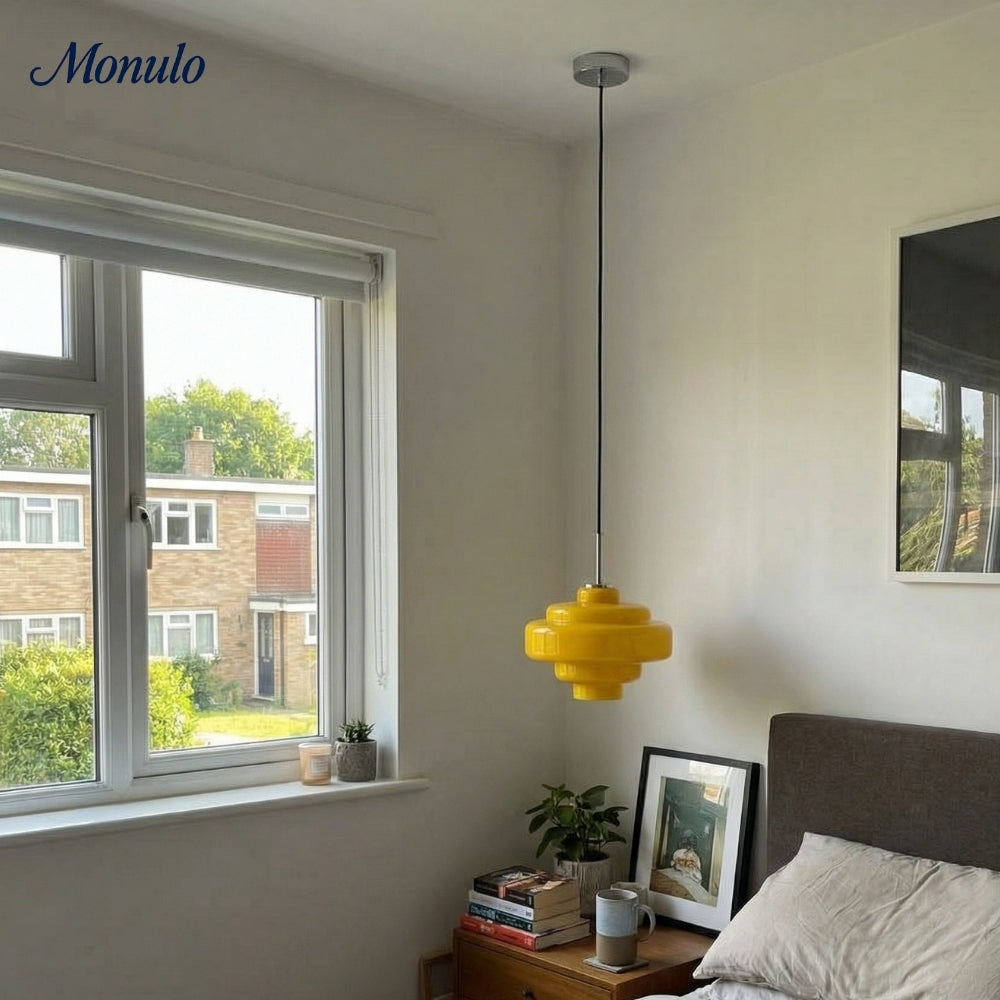 Gekleurde Glazen Hanglamp met Verstelbare Ophanging – Moderne Lichtpunt voor Eetkamer Keuken Woonkamer | Sansoti
