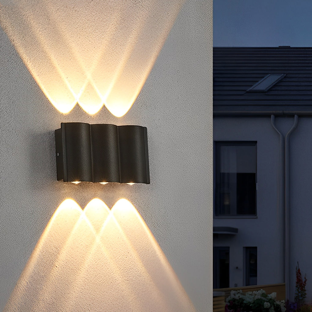 Moderne Buitenwandlamp Aluminium LED Waterdicht IP65 Zwart Sfeerlicht Tuinverlichting Gevelverlichting | Sansoti