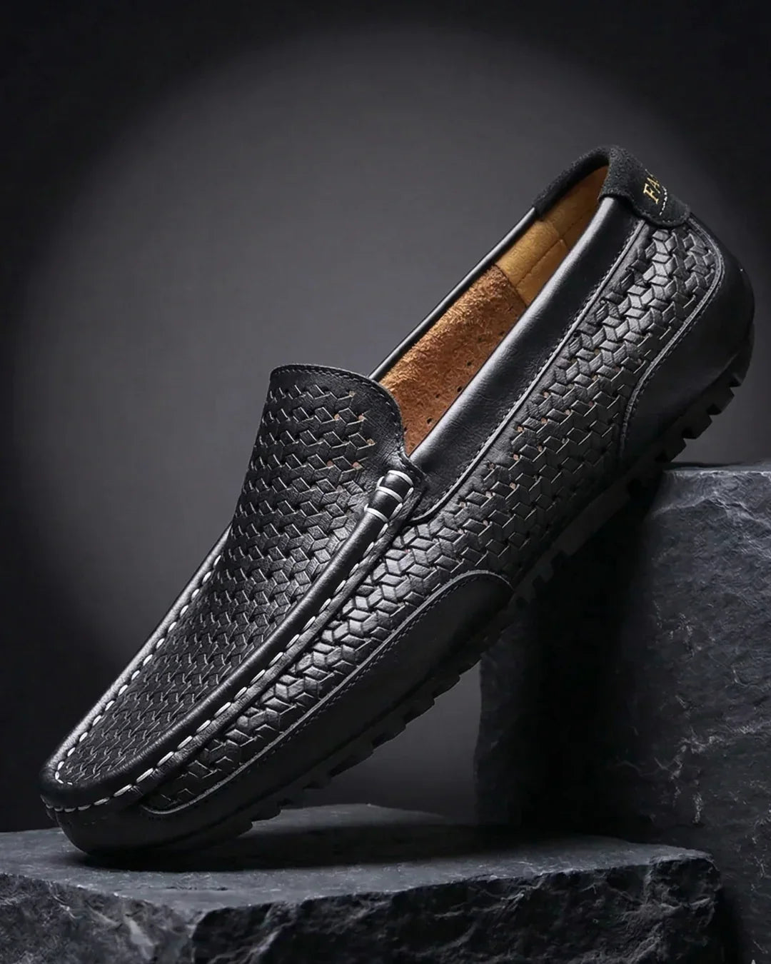 Mocasines de cuero tejidos a mano - Suela flexible y plantilla cómoda para hombre, casuales, de diario y de vestir | Sansoti