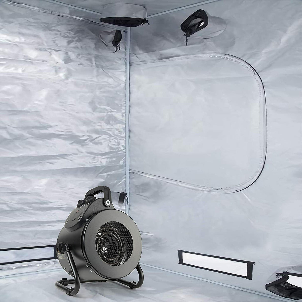 Electric Heater with Fan 1500W IPX4 Splashproof for Greenhouse Workshop Tent Garage Heating | Sansoti