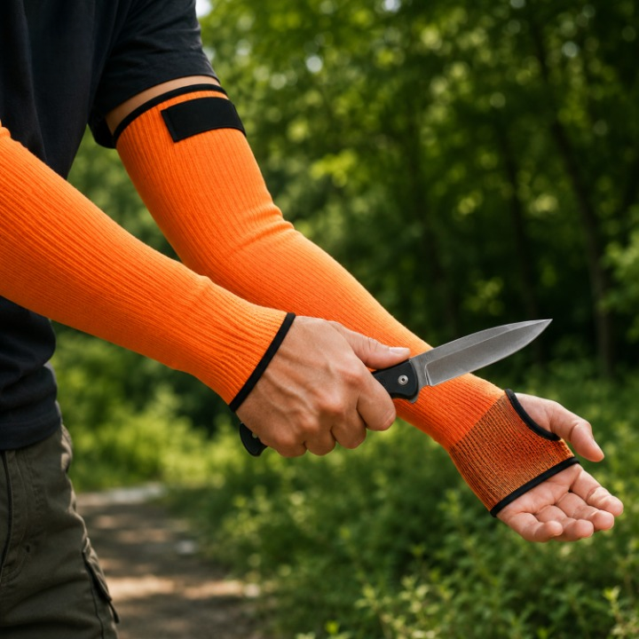 Snijbestendige Werkarmstukken 40 cm met Klittenband en Duimgat voor Veilige Tuinwerkzaamheden en Bescherming | Sansoti