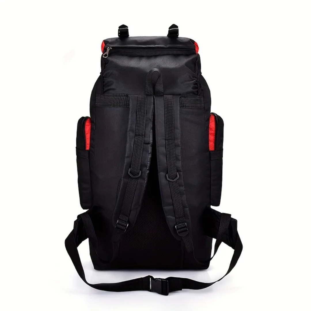 Wanderrucksack 80 Liter aus wasserdichtem Nylon mit Hüftgurt und belüftetem Rückenpanel für Outdoor und Camping | Sansoti