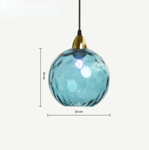 Szklana lampa wisząca w kształcie kuli z trzonkiem E27 i ciepłym światłem do salonu, jadalni i sypialni, oświetlenie nastrojowe, designerska | Sansoti