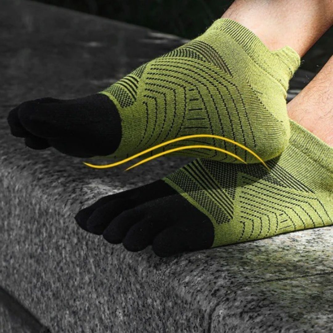 Chaussettes à cinq orteils pour homme en laine mérinos, thermiques et chaudes – Chaussettes de randonnée pour sports d’hiver avec orteils séparés, pour activités de plein air | Sansoti
