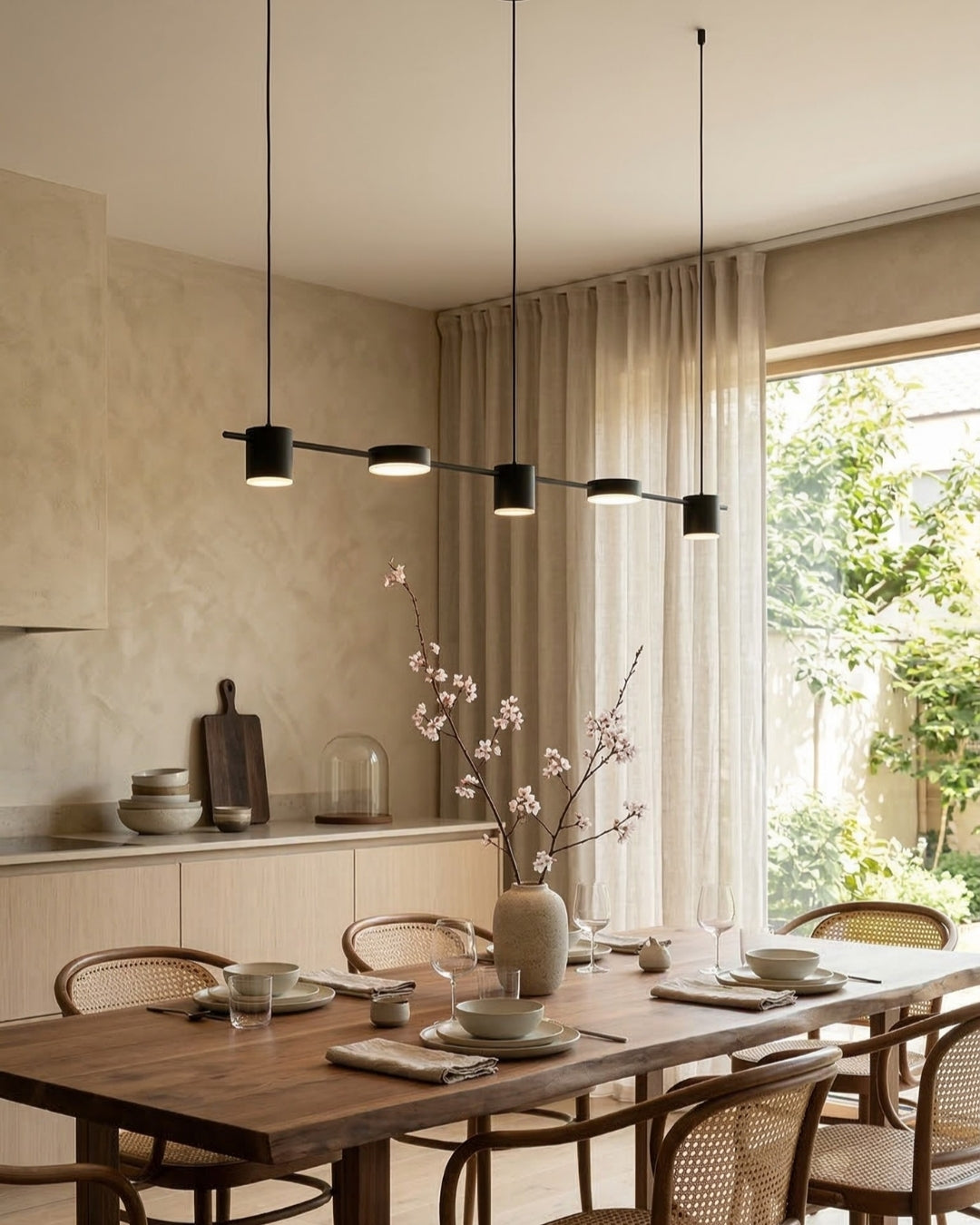 Lineaire LED Hanglamp Helios – Moderne Verlichting met Metaal en Acryl voor Eetkamer en Woonkamer | Sansoti
