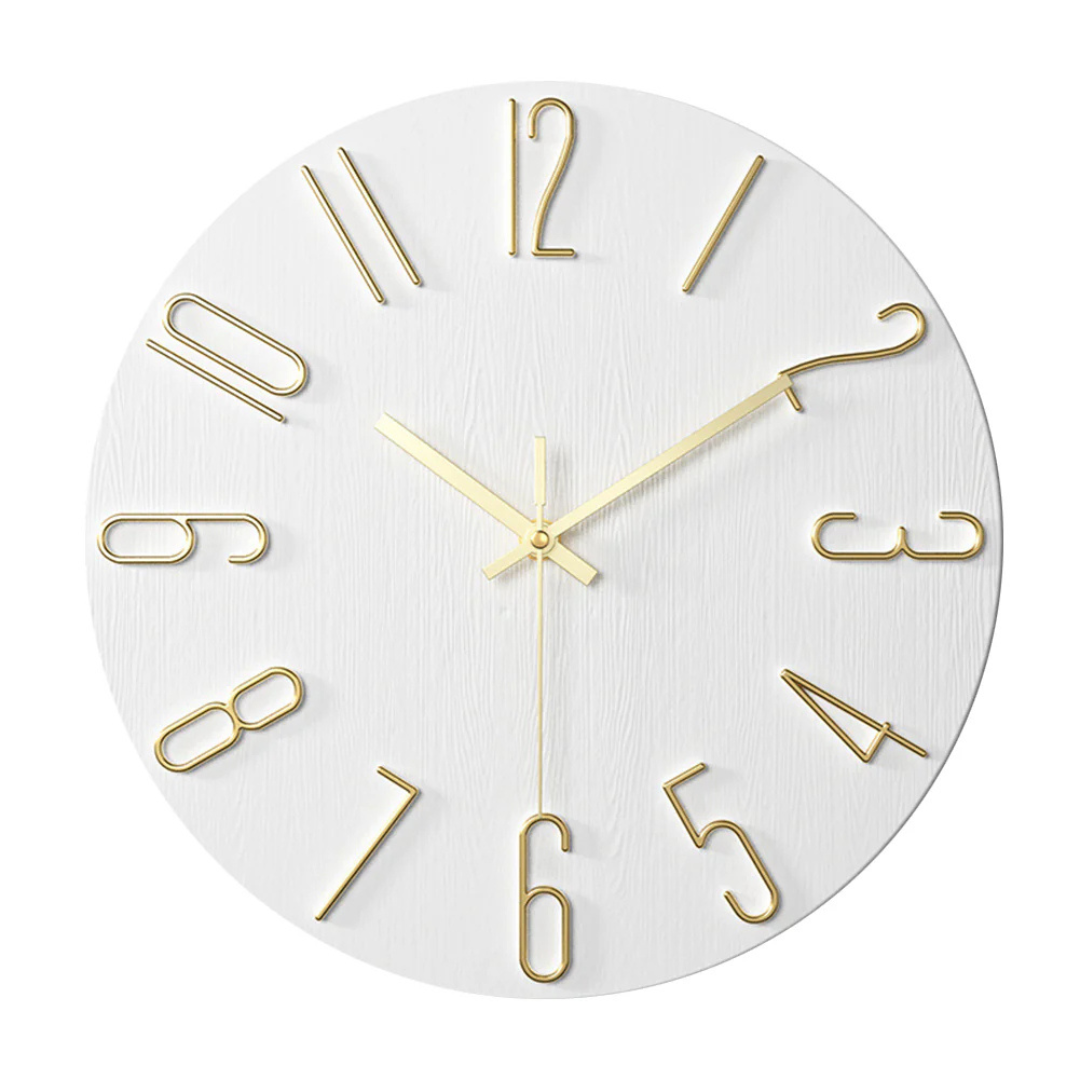 Leise Wanduhr, 30 cm, moderne Wohnzimmerdekoration, Quarzuhrwerk, minimalistisches Interieur, Zeitanzeige | Sansoti