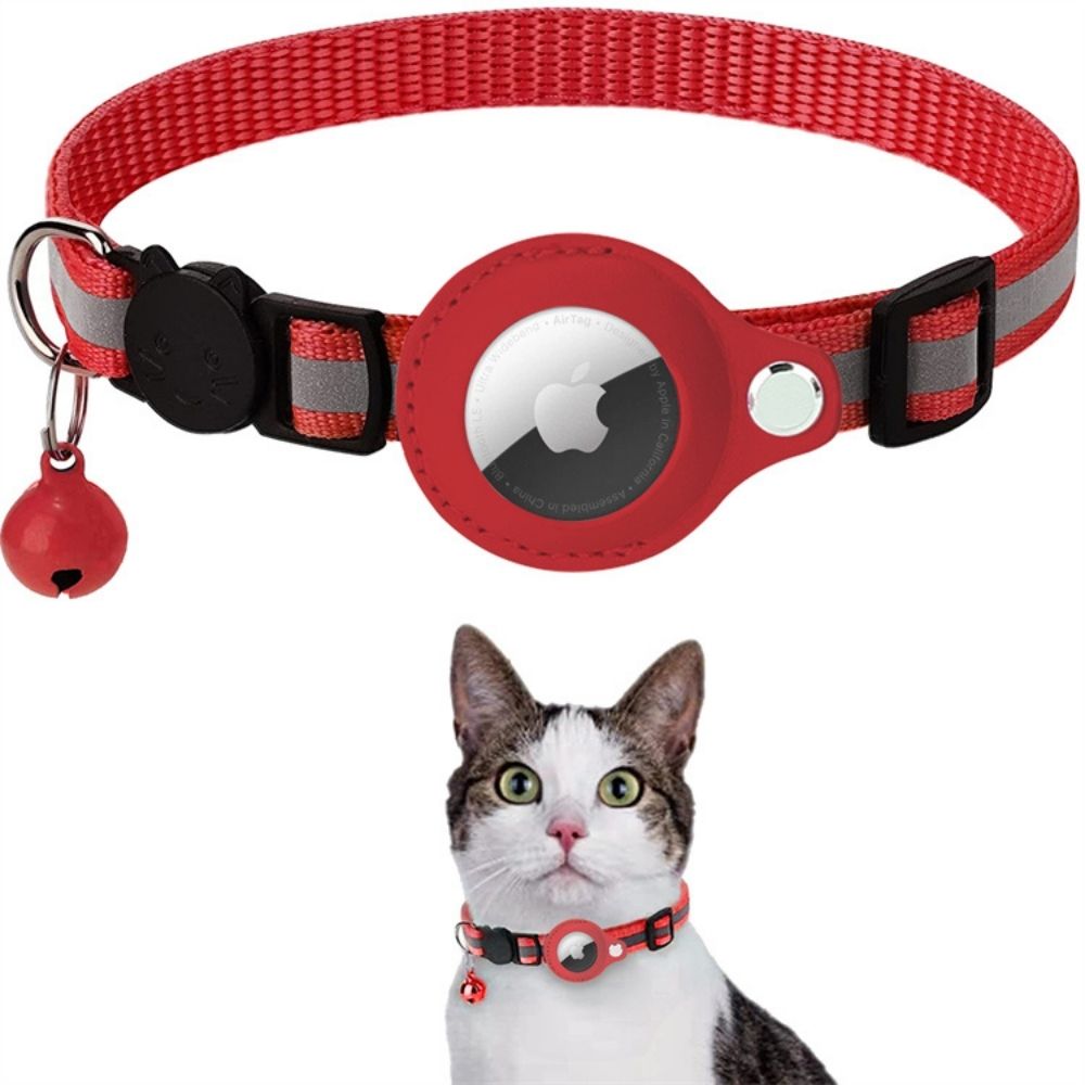 Veiligheidskat Halsband met Reflecterende Strepen en Snelsluiting | GPS Tracker Houder | Sansoti